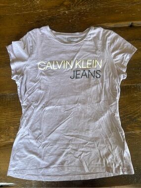 Calvin Klein Light Purple Short Sleeve Logo Tee
